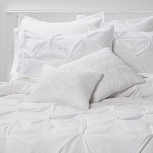 8pc Full Pinch Pleat Comforter Set White - Threshold